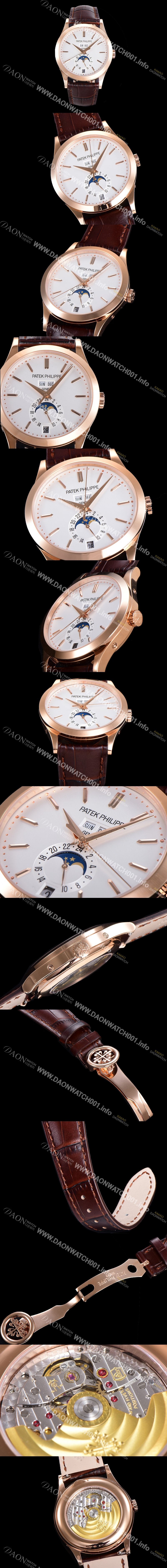 레플리카 [파텍필립] 남성용 컴플리케이션 5396R 에뉴얼 캘린더 39MM UP!! 데이-데이트 문페이즈 18K 로즈골드 케이스 화이트 다이얼 Cal.324 S C 오토매틱 무브먼트 PAT0155