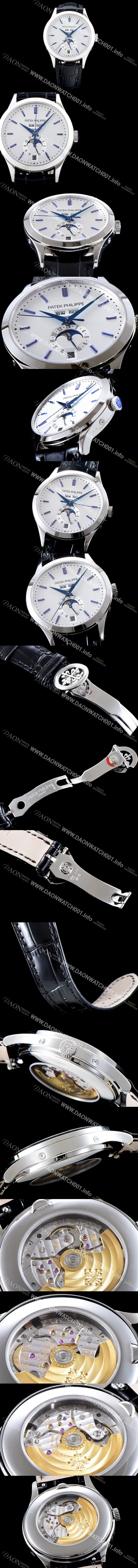 레플리카 [파텍필립] 남성용 신형!!컴플리케이션 5396G-011 에뉴얼 캘린더 데이-데이트 문페이즈 화이트 다이얼 Cal.324 S C 오토매틱 무브먼트 PAT0004
