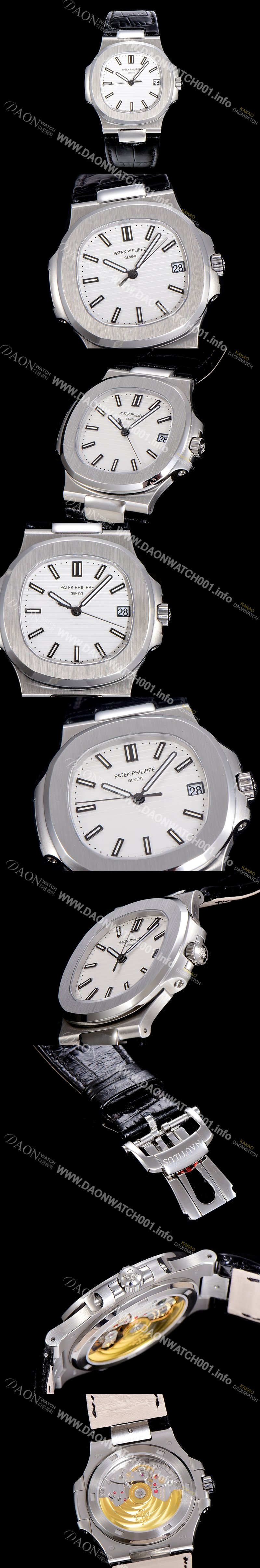 레플리카 [파텍필립]남성용 최신! 노틸러스 5711  Cal.324 S C타입무브 오토매틱 40mm 가죽줄 화이트다이얼 PAT38012