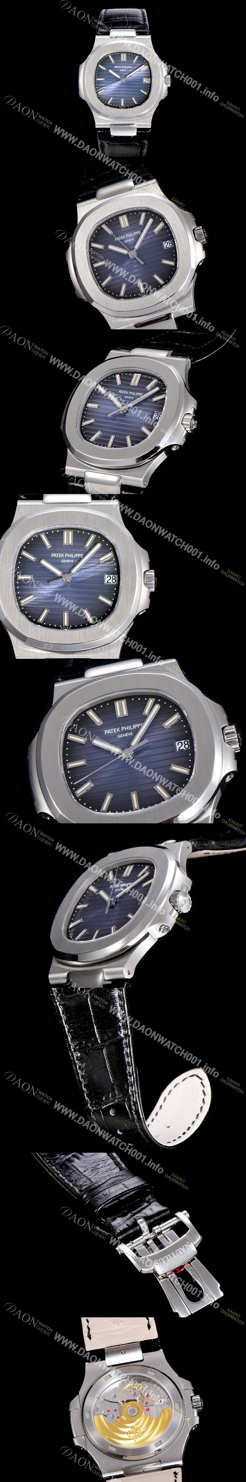 레플리카 [파텍필립]남성용 최신! 5711/1A 010 노틸러스 Cal.324 S C타입무브 오토매틱 40mm 가죽줄 블루다이얼 PAT19075