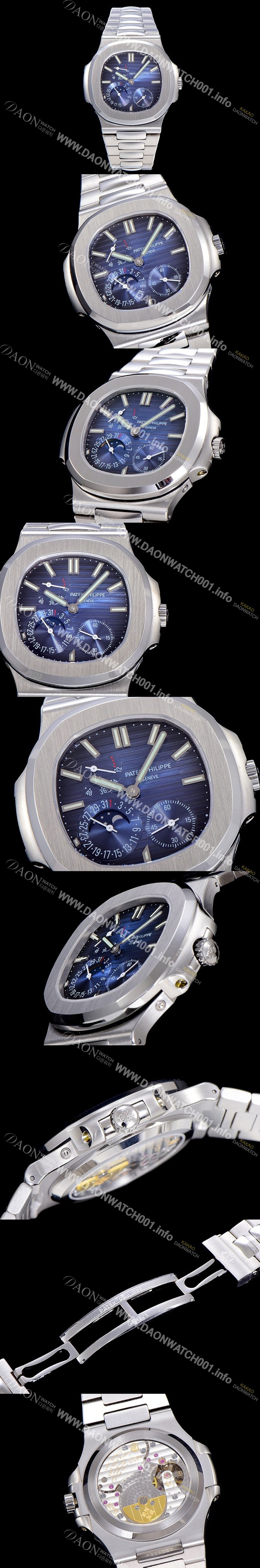 레플리카 [파텍필립]남성용 노틸러스 오토매틱 스틸 40미리 블루다이얼 PAT63200