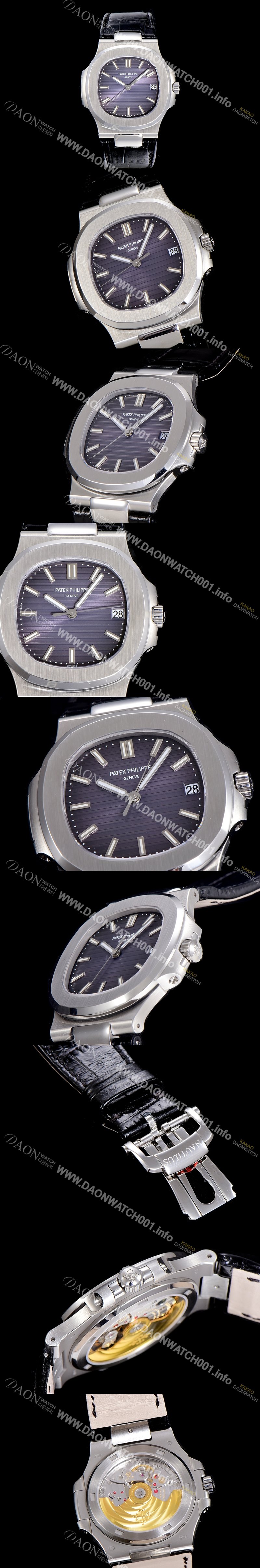 레플리카 [파텍필립] 남성용 노틸러스 5711G 블루그레이톤 다이얼 Cal.324 S C 타입무브 오토매틱 40미리 가죽줄 PAT52930