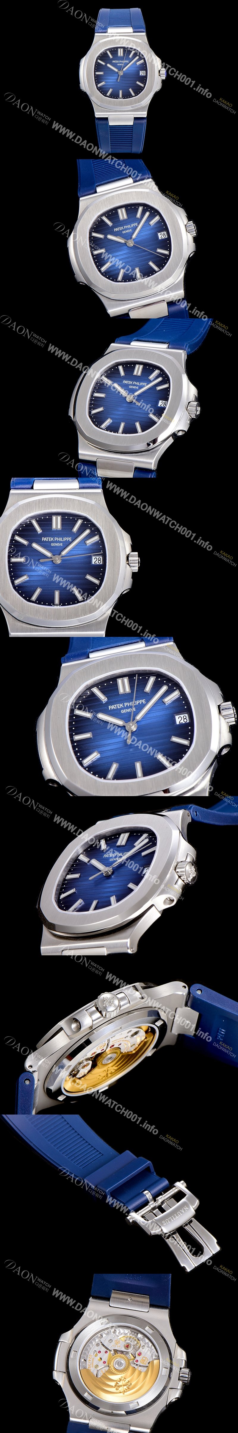 레플리카 [파텍필립]남성용 노틸러스 5711/1A 010 러버밴드 Cal.324 S C타입무브 오토매틱 40미리 블루다이얼 PAT92843
