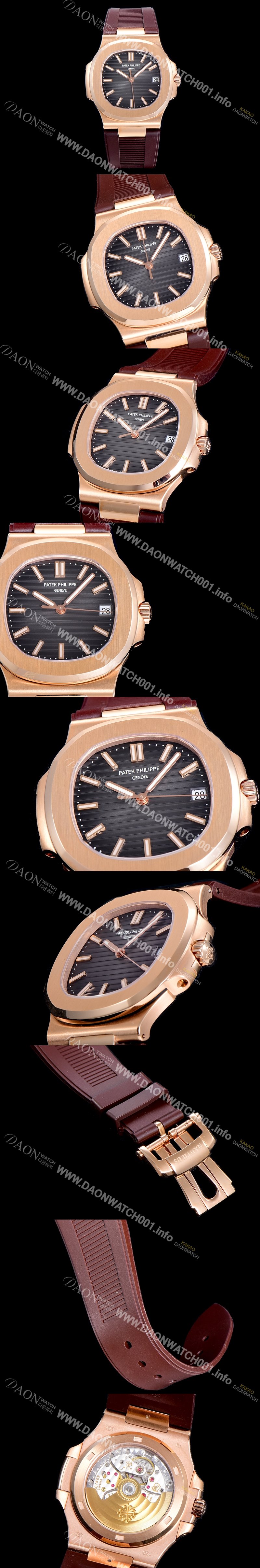 레플리카 [파텍필립] 남성용 노틸러스 5711R Cal.324 S C타입무브 오토매틱 18K 로즈골드 40미리 러버밴드 블랙다이얼 PAT75318