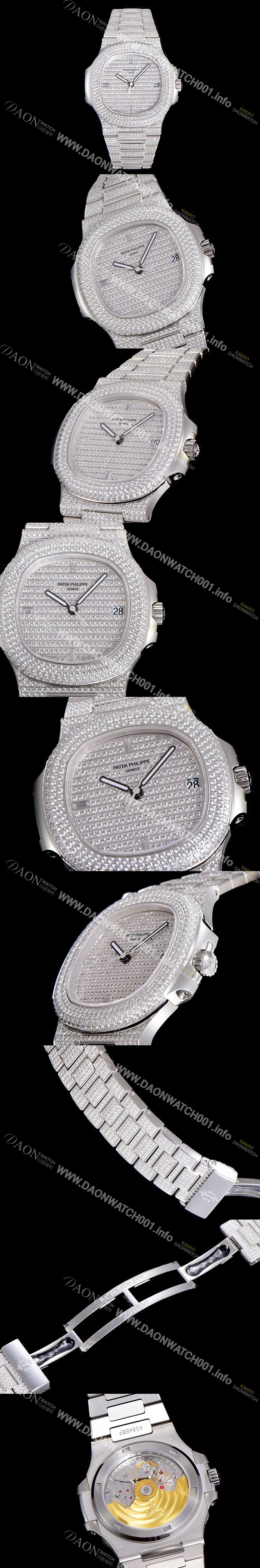 레플리카 [파텍필립] 남성용 노틸러스 7021 최고급1:1 수제공정 보석/큐빅 셋팅 오토매틱 Cal.324 S C 타입 40미리 메탈 보석다이얼 PAT75339