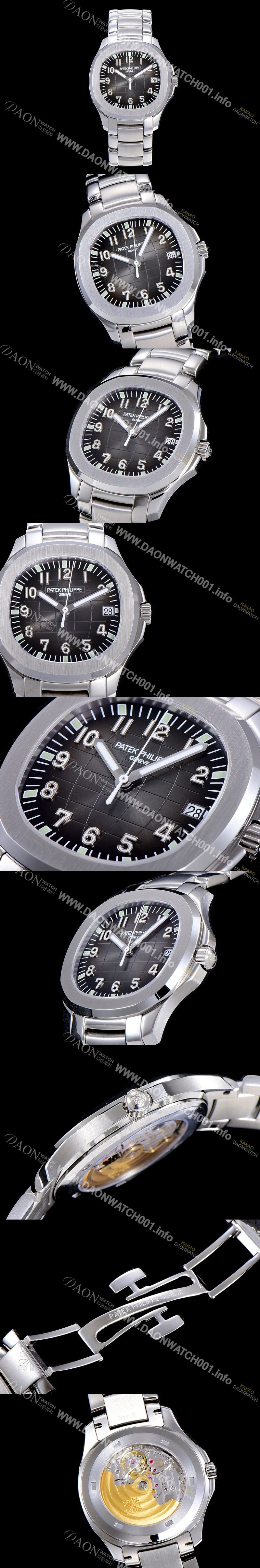 레플리카 [파텍필립] 남성용 아쿠아넛 데이터 Ref. 5167A-001  40미리 메탈줄 블랙다이얼 PAT75364