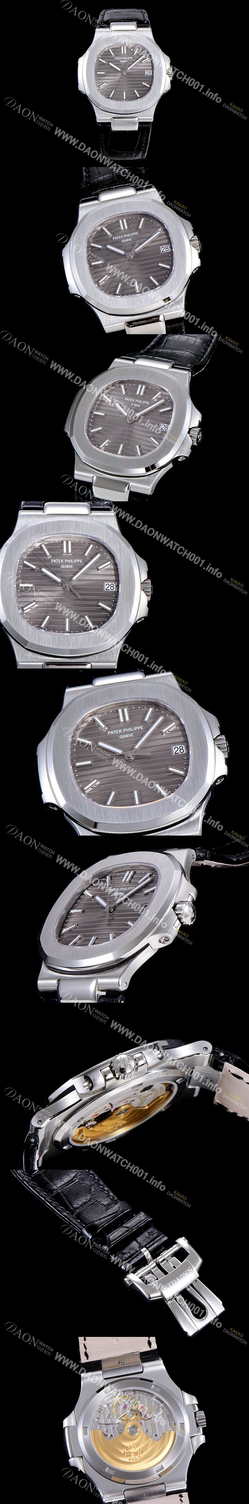 레플리카 [파텍필립] 남성용 5711G 노틸러스 Cal.324 S C타입무브 오토매틱 40미리 가죽스트랩/가죽줄 그레이다이얼 PAT75376