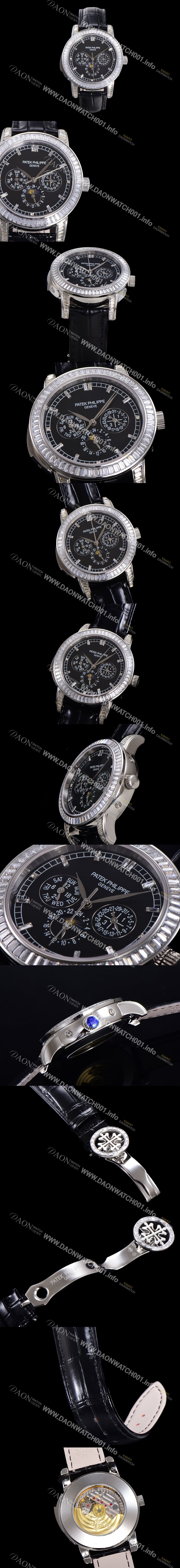 레플리카 [파텍필립] 남성용 Ref.5073P 그랜드 컴플리케이션 문페이즈 오토매틱 다이아몬드셋팅 42mm 가죽줄 블랙다이얼 pat9125