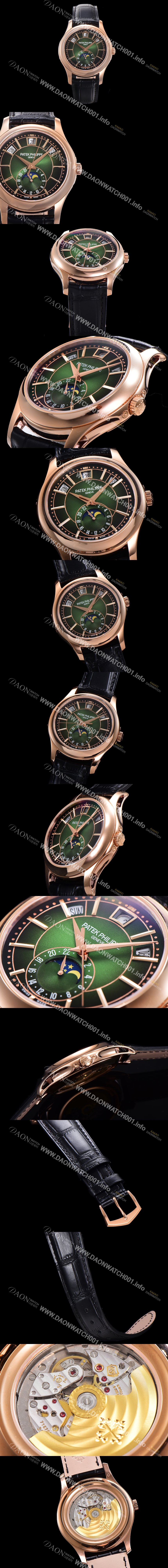 레플리카 [파텍필립] 남성용 컴플리케이션 5205R-011 오토매틱 Cal.324 S C 문페이즈  40mm  가죽줄 그린다이얼 pat5121