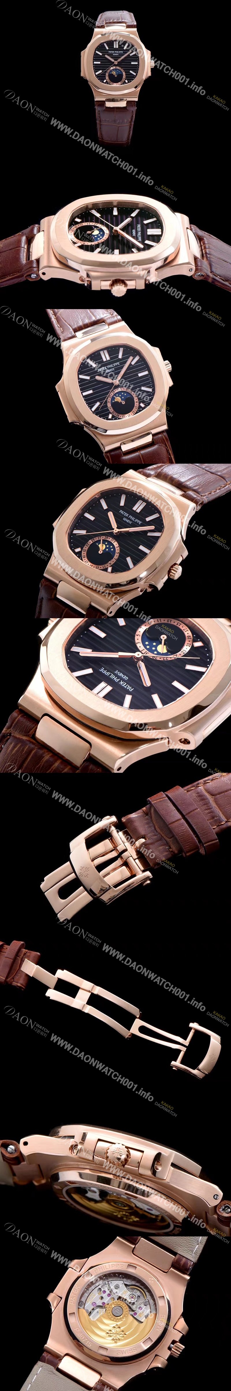 레플리카 [파텍필립] 남성용 노틸러스 5726A-001 로즈골드 블랙 다이얼 오토매틱 무브먼 PAT421