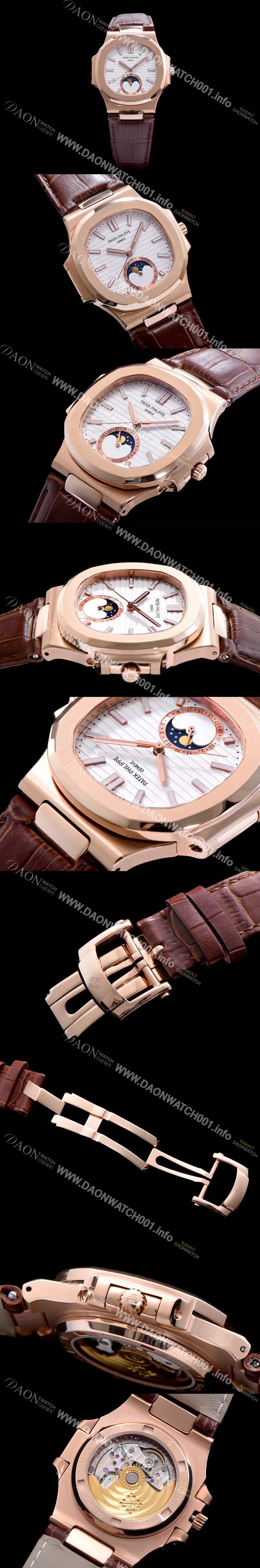 레플리카 [파텍필립] 남성용 노틸러스 5726A-001 로즈골드 화이트 다이얼 오토매틱 무브먼 PAT420