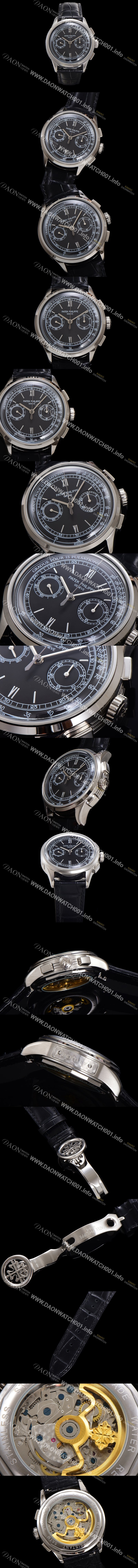 레플리카 [파텍필립] 남성용 컴플리케이션 5170G 크로노그래프 오토매틱 7750 타입 39mm 가죽줄 블랙 다이얼 pat2206