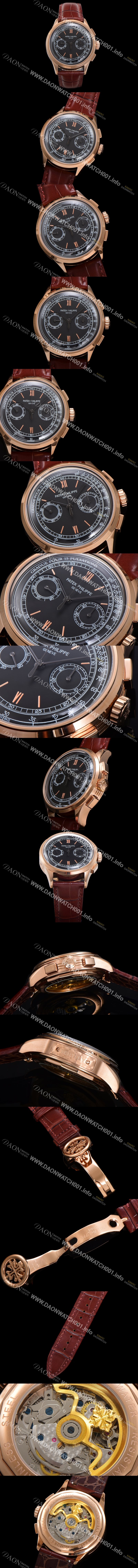 레플리카 [파텍필립] 남성용 컴플리케이션 5170G 크로노그래프 18k로즈골드 오토매틱 7750 타입 39mm 가죽줄 블랙 다이얼 pat2208