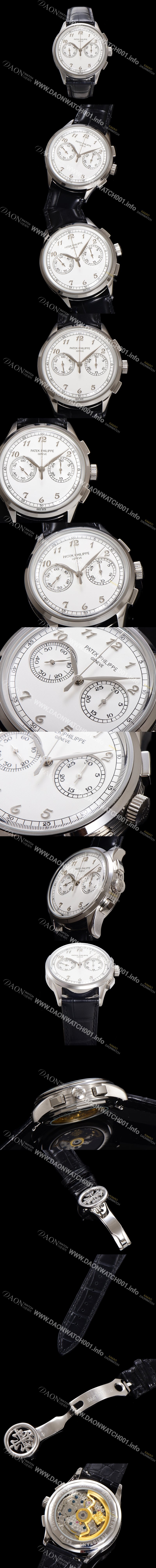 레플리카 [파텍필립] 남성용 컴플리케이션 5170G 크로노그래프 오토매틱 7750 타입 39mm 가죽줄 화이트 다이얼 pat2209