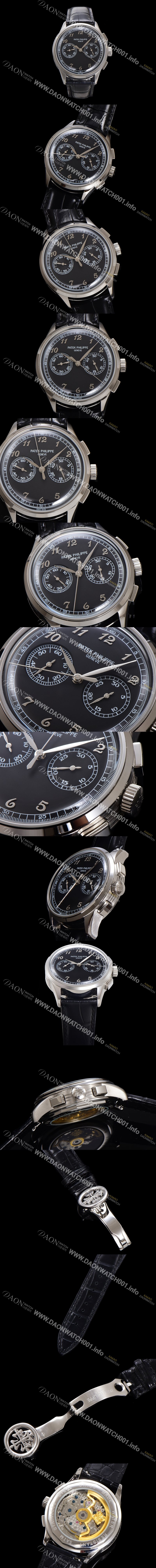 레플리카 [파텍필립] 남성용 컴플리케이션 5170G 크로노그래프 오토매틱 7750 타입 39mm 가죽줄 블랙 다이얼 pat2211