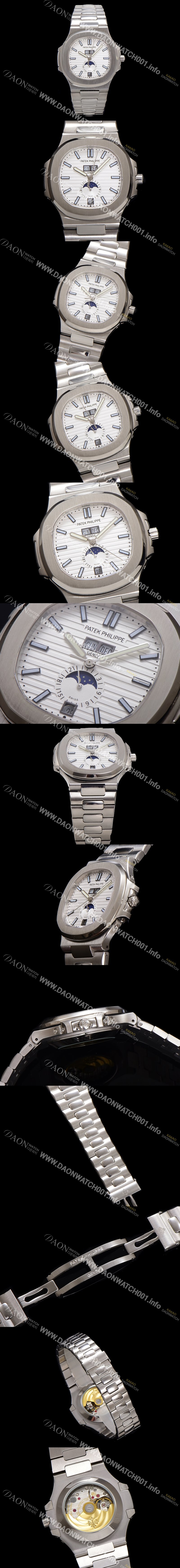 레플리카 [파텍필립] 남성용 노틸러스 5726/1A-010 오토매틱 Cal.324 타입 40.5mm 메탈줄 화이트 다이얼 pat2216