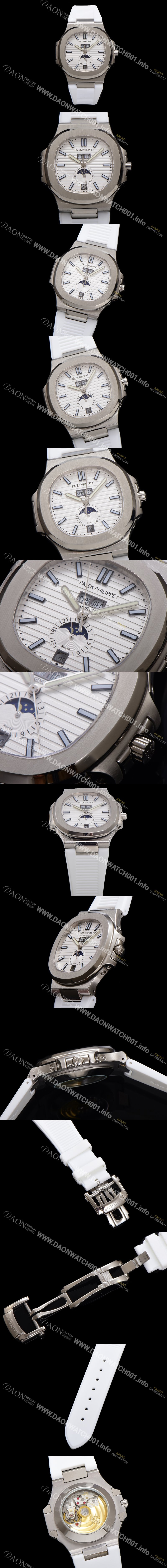 레플리카 [파텍필립] 남성용 노틸러스 5726/1A-010 오토매틱 Cal.324 타입 40.5mm 우레탄줄 화이트 다이얼 pat2220