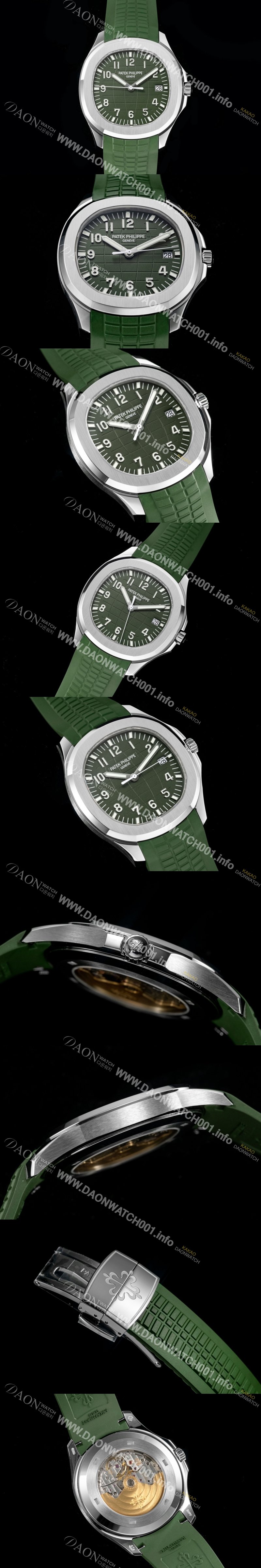 레플리카 [파텍필립] 남성용 아쿠아넛 데이터 Ref. 5168G-010  42mm 오토매틱 Cal.26-330 타입 그린 다이얼 pat2222