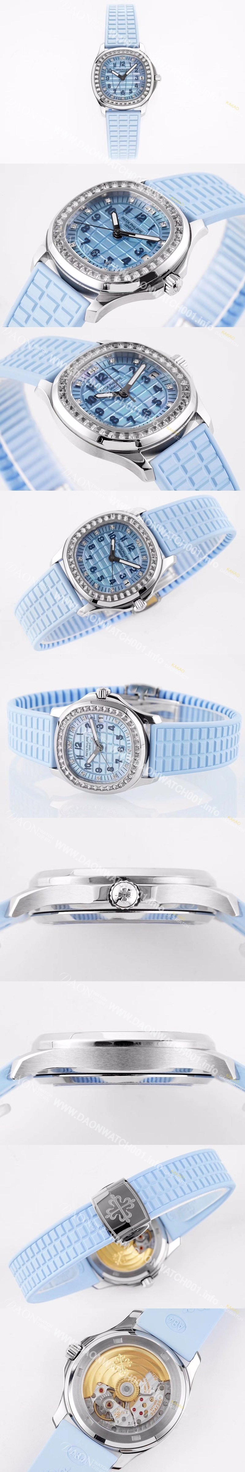 레플리카 [파텍필립] 여성용 아쿠아넛 5072G-001 35.6mm 오토매틱 Cal.324 타입 블루 다이얼 pat2233