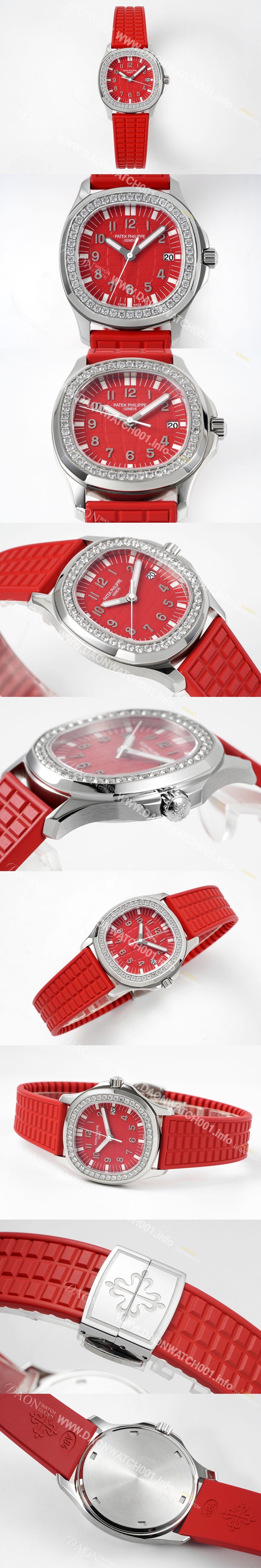 레플리카 [파텍필립] 여성용 아쿠아넛 5067A 35.6mm 스위스 쿼츠 E23-250 S C 무브먼트 레드 다이얼 pat2235