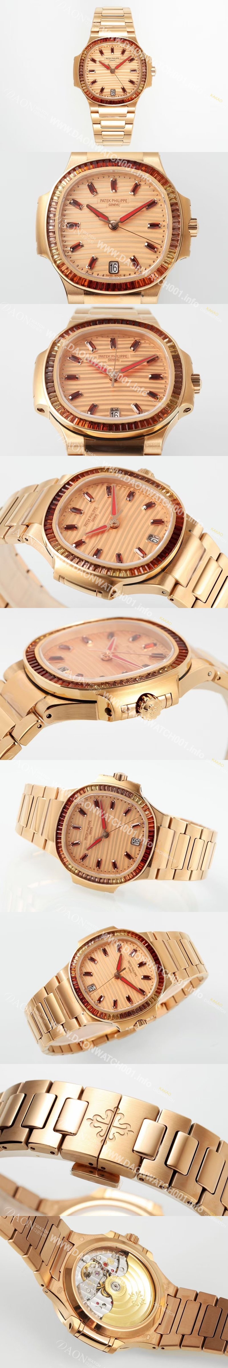 레플리카 [파텍필립] 여성용 노틸러스 7118/1300R-001 스페사르 타이트 18k 로즈골드 오토매틱 Cal.324 S C타입 35.2mm 로즈골드 다이얼 pat2237