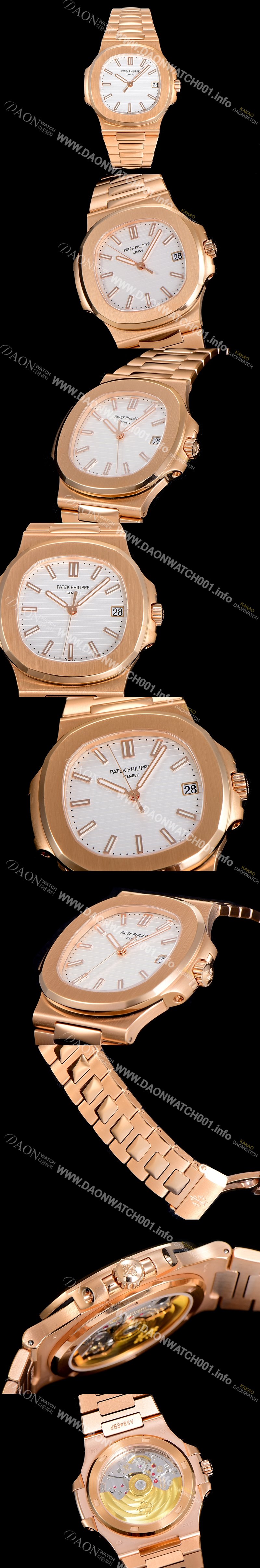 레플리카 [파텍필립] 남성용 노틸러스 5711J  암스테르담 빈티지 18k로즈골드 Cal.324 S C타입무브 오토매틱 40미리 화이트다이얼 PAT73824