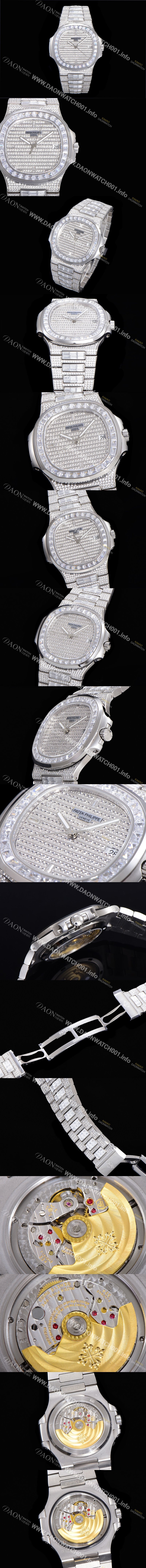 레플리카 [파텍필립] 남성용 노틸러스 5719/10G-010 보석/큐빅 셋팅 오토매틱 Cal.324 S C 타입 40미리 메탈 보석다이얼 PAT74089