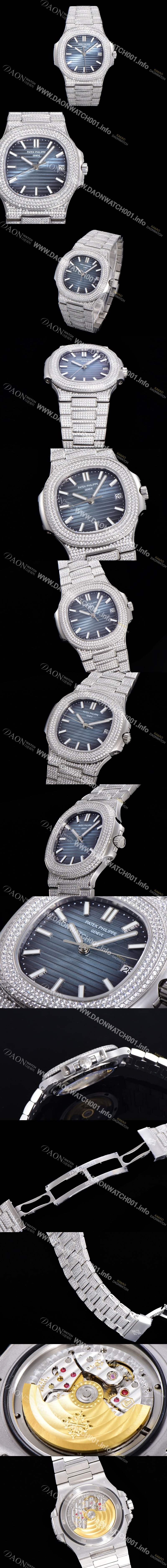레플리카 [파텍필립] 남성용 노틸러스 5711/1R-010 보석/큐빅 셋팅 오토매틱 Cal.324 S C 타입 40미리 블루다이얼 PAT75710