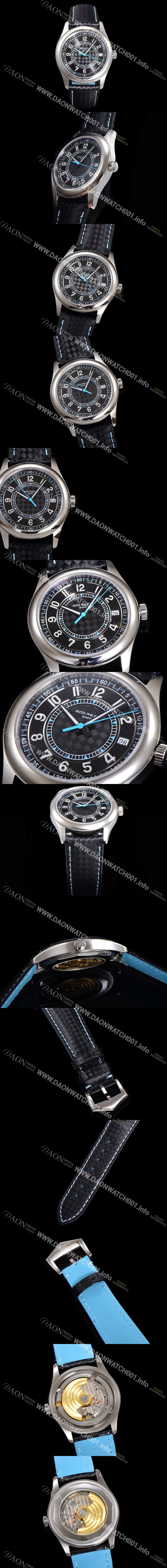 레플리카 [파택필립] 남성용 칼라트라바 Ref.6007G-011 오토매틱 Cal.324 타입 40mm 가죽줄 블랙다이얼 pat78243