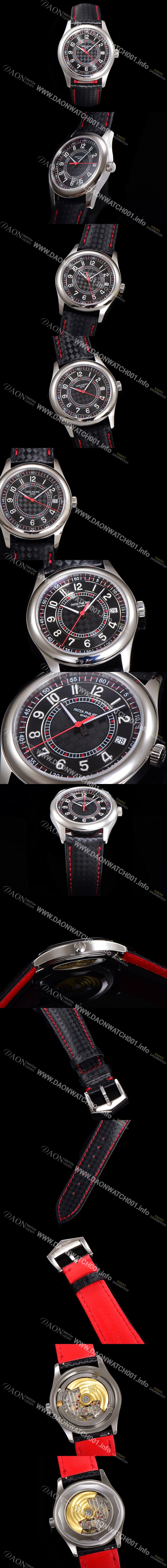 레플리카 [파택필립] 남성용 칼라트라바 Ref.6007G-010 오토매틱 Cal.324 타입 40mm 가죽줄 블랙다이얼 pat78245