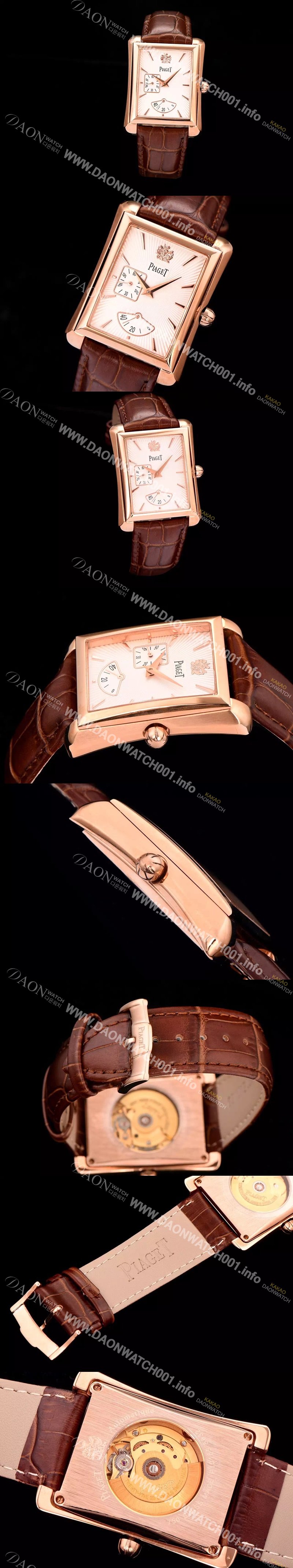 레플리카 [피아제] 남성용 엠페라도 로즈골드 33mm 시리즈 화이트다이얼 PIA4200