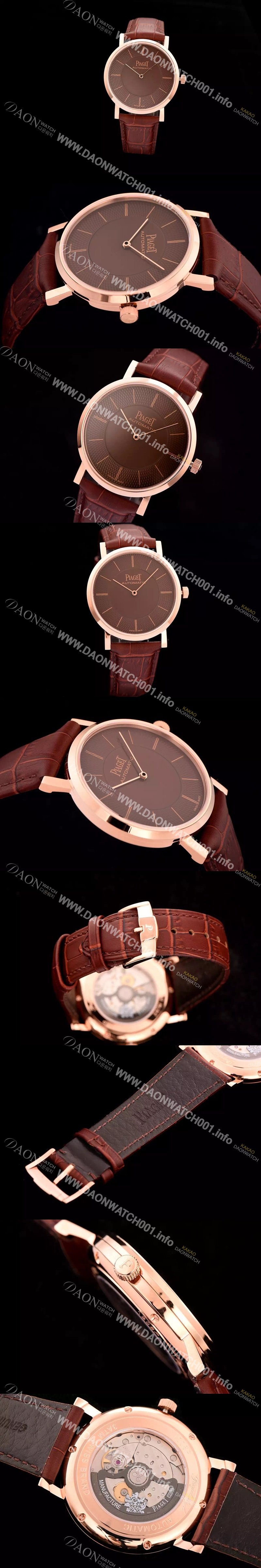 레플리카 [피아제] 남성용 피아제 G0A37127 알티플래노 울트라-씬 빈티지 모델 18k로즈골드 브라운 & 텍스쳐 다이얼 스위스 ETA 2824-A2오토매틱 무브먼트 PIA4201