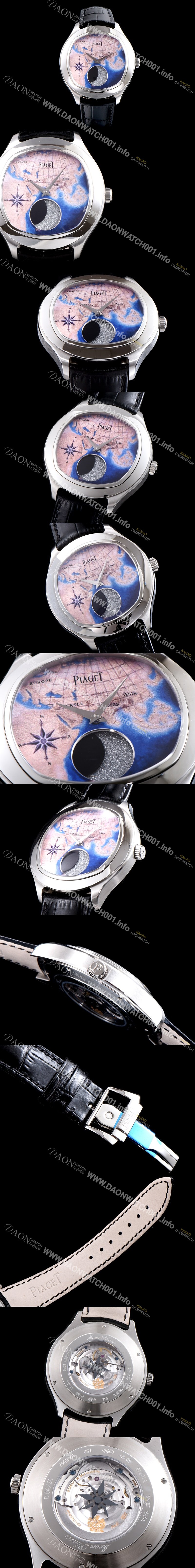 레플리카 [피아제] 남성용 블랙-타이 BLACK -TIE G0A38569 퀸터센셜리 엠퍼라도 XL 문페이즈 픽첼 다이얼 오토매틱 무브먼트 PIA4250