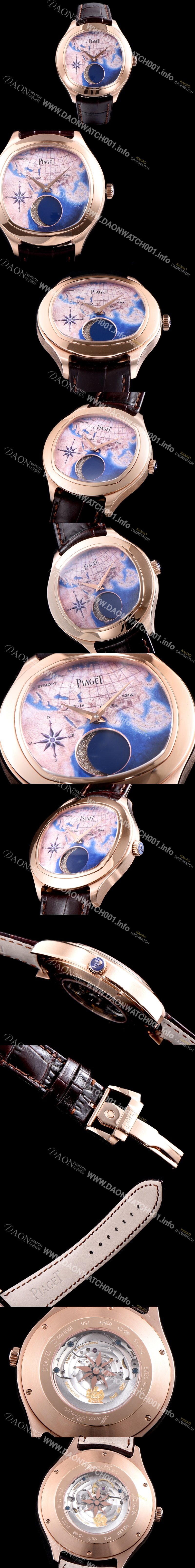 레플리카 [피아제] 남성용 블랙-타이 BLACK -TIE G0A40560 퀸터센셜리 엠퍼라도 XL 18K 로즈골드 문페이즈 픽첼 다이얼 오토매틱 무브먼트 PIA4251