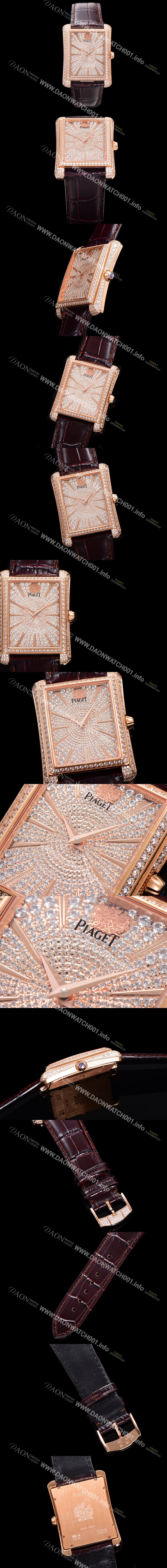 레플리카 [피아제] 남성용 블랙티 오토매틱 ETA2824-2 타입 32mm 풀 다이아몬드 셋팅 / 18K로즈골드 보석다이얼 pia8824