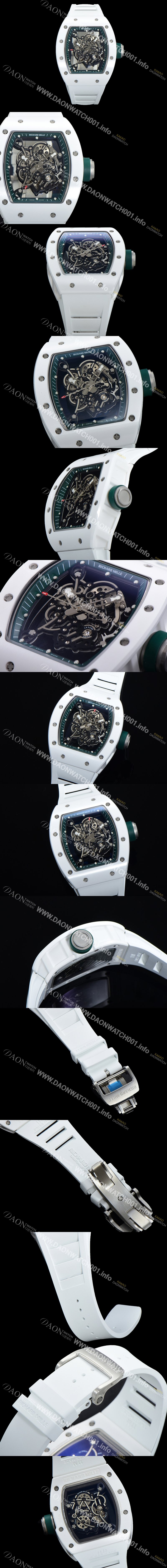 레플리카 [리차드밀레] 남성용 RM055 세라믹 제질 수동형 무브먼트 50미리 러버밴드 스켈레톤 다이얼 RIC00455