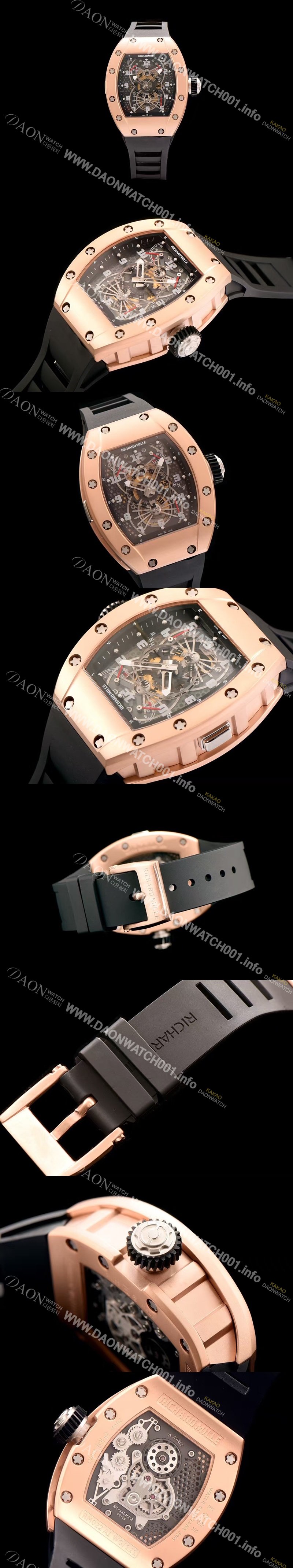 레플리카 [리차드밀레] 남성용 RM022 스켈레톤 다이얼 블랙 러버 스트랩 오토매틱 무브먼트 RIC0402