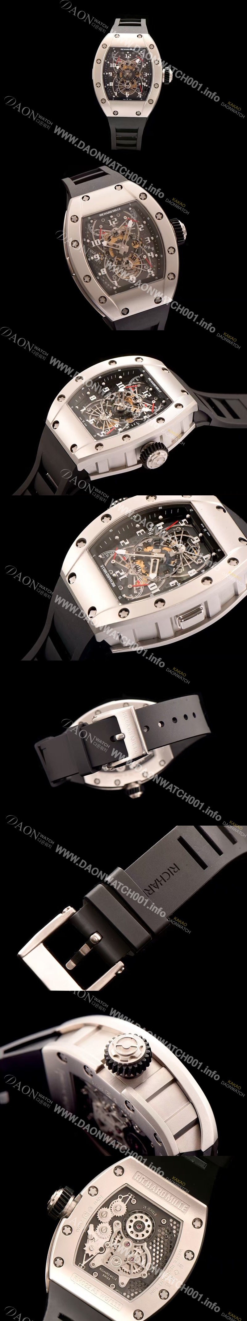 레플리카 [리차드밀레] 남성용 RM022 스켈레톤 다이얼 블랙 러버 스트랩 오토매틱 무브먼트 RIC0401