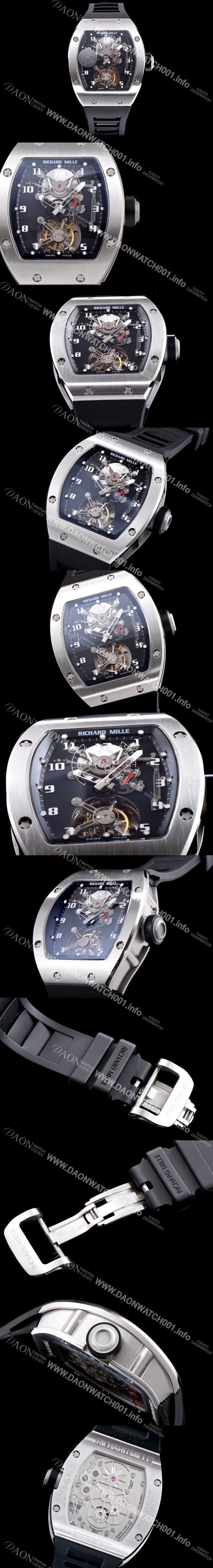 레플리카 [리차드밀레] 남성용 RM001 새틴 폴리쉬드 스켈레톤 다이얼 아시안 투어빌론 탑재 무브먼트 RIC0421