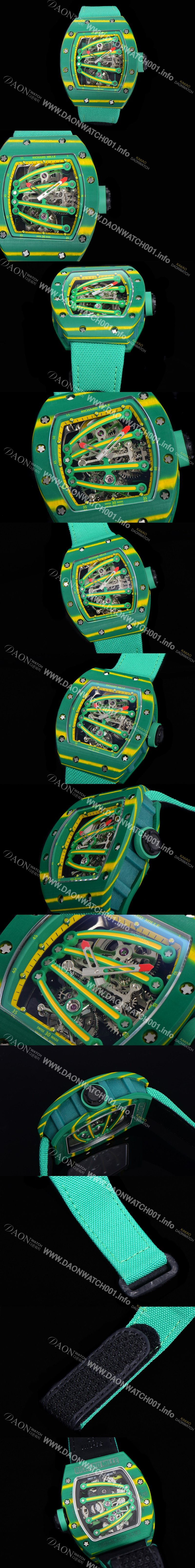 레플리카 [리차드밀레] 남성용 리차드밀 RM59-01 요한블랙 투어빌론 카본재질 51mm 스켈레톤 다이얼 오토매틱 무브먼트 RIC01414