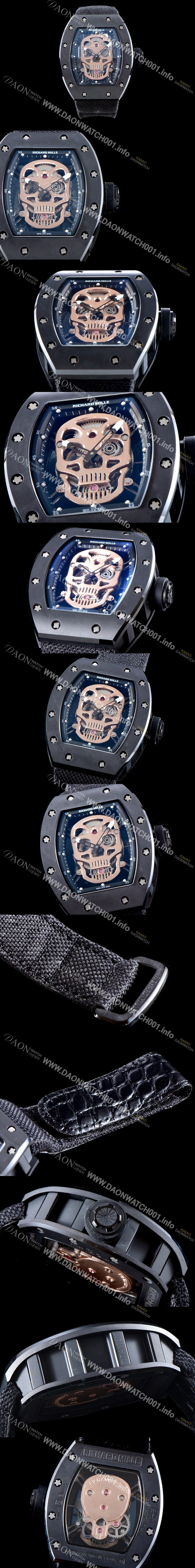 레플리카 [리차드밀레] 남성용 리차드밀레 RM52-01 뚜르비용 스컬 워치 스켈레톤&해골무늬 다이얼 오토매틱 무브먼트 RIC0405