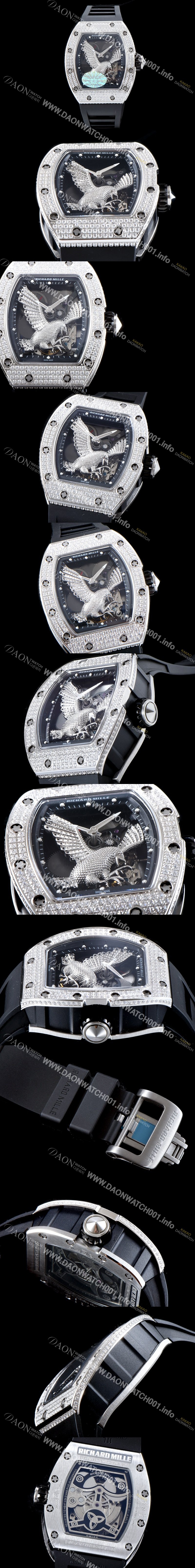 레플리카 [리차드밀레] 남성용 리차드밀레 RM57-01 이글 독수리 에디션 UP!! 수공 맞물림 형식의 쥬얼세팅 스켈레톤 다이얼 오토매틱 무브먼트 RIC0450