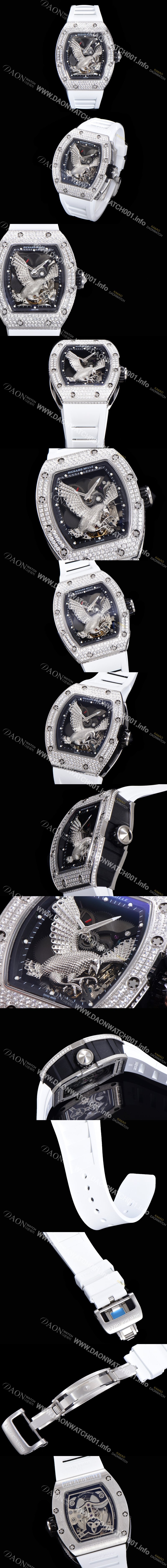 레플리카 [리차드밀레] 남성용 리차드밀레 RM57-02 이글 독수리 에디션 UP!! 수공 맞물림 형식의 쥬얼세팅 스켈레톤 다이얼 오토매틱 무브먼트 RIC0453