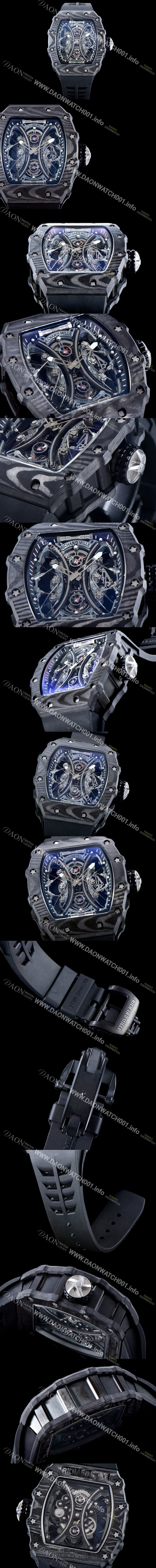 레플리카 [리차드밀레] 남성용 뚜르비용 RM53-01 파블로 맥도너우 블랙 카본 TPT 스켈레톤 다이얼 오토매틱 무브먼트 RIC0400