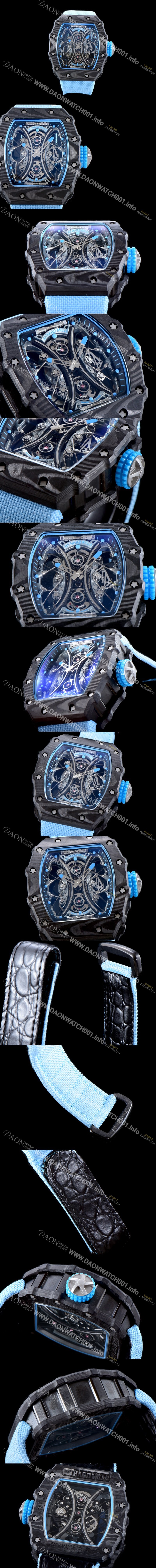 레플리카 [리차드밀레] 남성용 뚜르비용 RM53-01 파블로 맥도너우 블랙 카본 TPT 스켈레톤 다이얼 오토매틱 무브먼트 ric0276