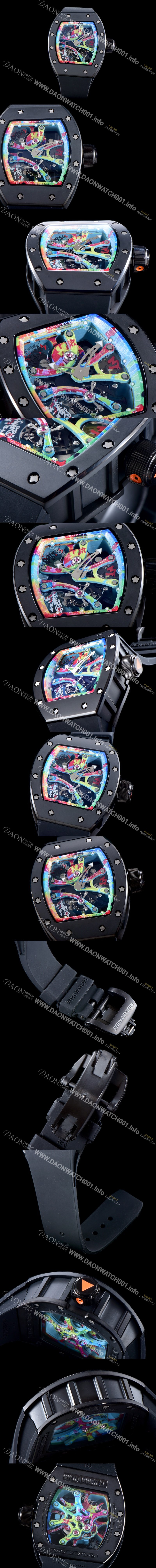 레플리카 [리차드밀레] 남성용 리차드밀 RM68-01 콩고 스페셜 에디션 그래피티 스켈레톤 다이얼 오토매틱 무브먼트 RIC0204