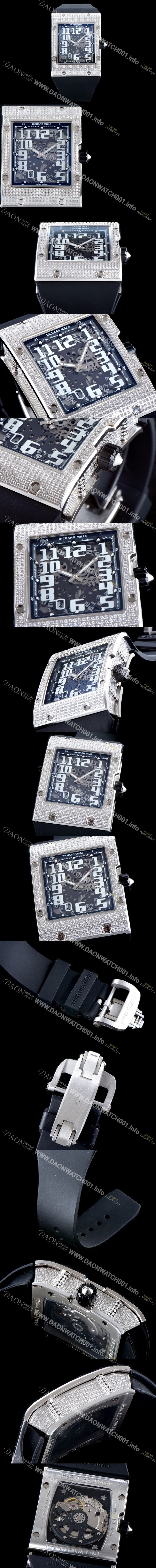 레플리카 [리차드밀레] 남성용 최신버전 리차드밀 RM016 다이아몬드 엑스트라 플랫!! 수공 맞물림 형식의 쥬얼세팅 스켈레톤 다이얼 오토매틱 무브먼트 RIC0201