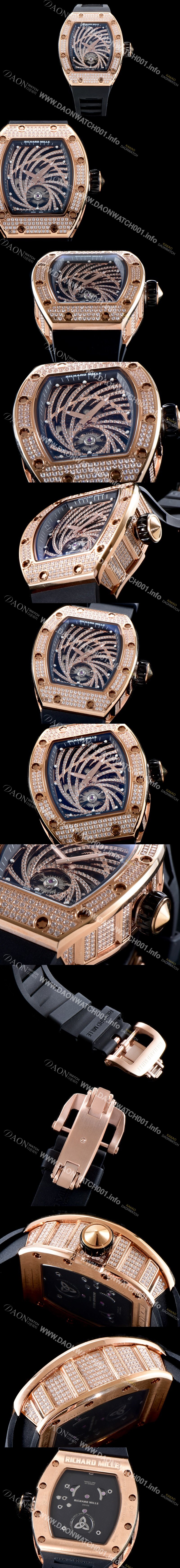 레플리카 [리차드밀레] 여성 컬렉션 RM51-02 투르비용 다이아몬드 트위스터 워치!! 수공 맞물림 형식의 쥬얼세팅 스켈레톤 다이얼 오토매틱 무브먼트 RIC0242