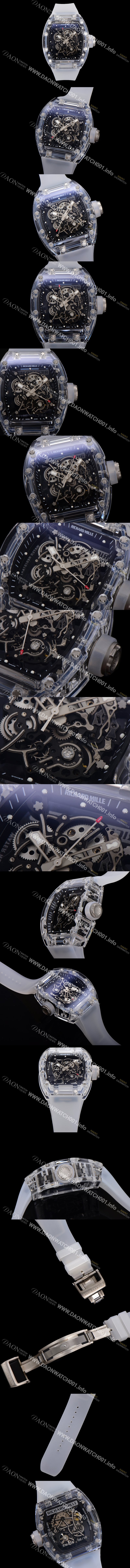 레플리카 [리차드밀러] 남성용 RM055 수동/기계식 무브먼트 50mm 우레탄줄 스캘래톤 블랙 다이얼 ric0227