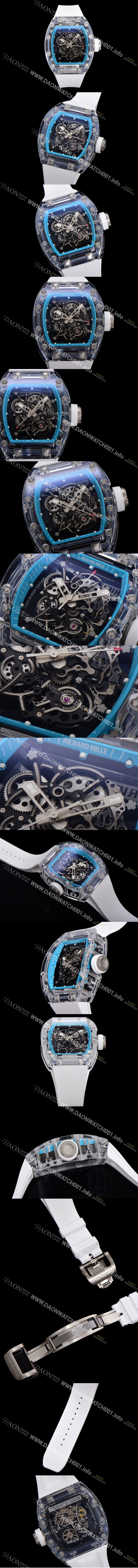 레플리카 [리차드밀러] 남성용 RM055 수동/기계식 무브먼트 50mm 우레탄줄 스캘래톤 블랙 다이얼 ric0228